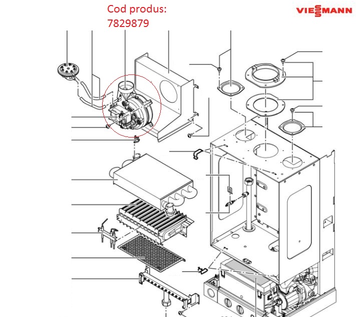 ventilator centrala termica Viessmann Vitopend 100
