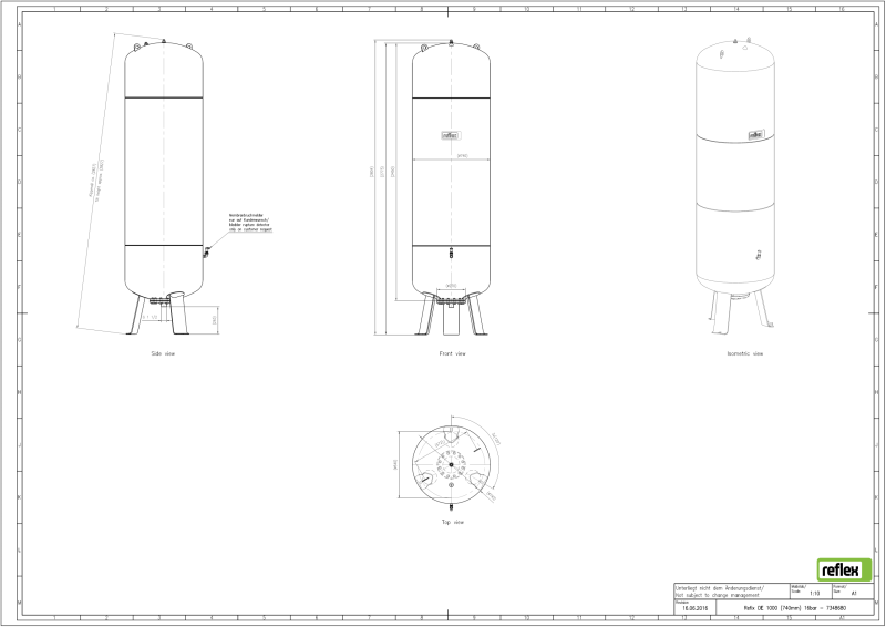 Refix DE 1000/740, vas de expansiune, 16 bar