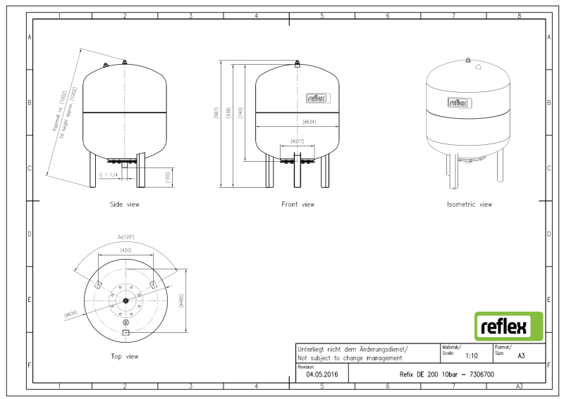 RefixDE200_10bar-7306700 REFLEX - Refix DE 200, vas de expansiune, 10 bar