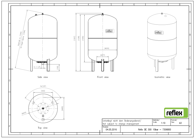 RefixDE300_10bar-7306800 REFLEX - Refix DE 300, vas de expansiune, 10 bar