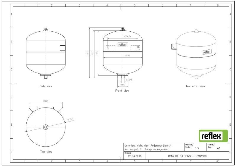 RefixDE33_10bar-7303900 REFLEX - Refix DE 33, vas de expansiune, 10 bar
