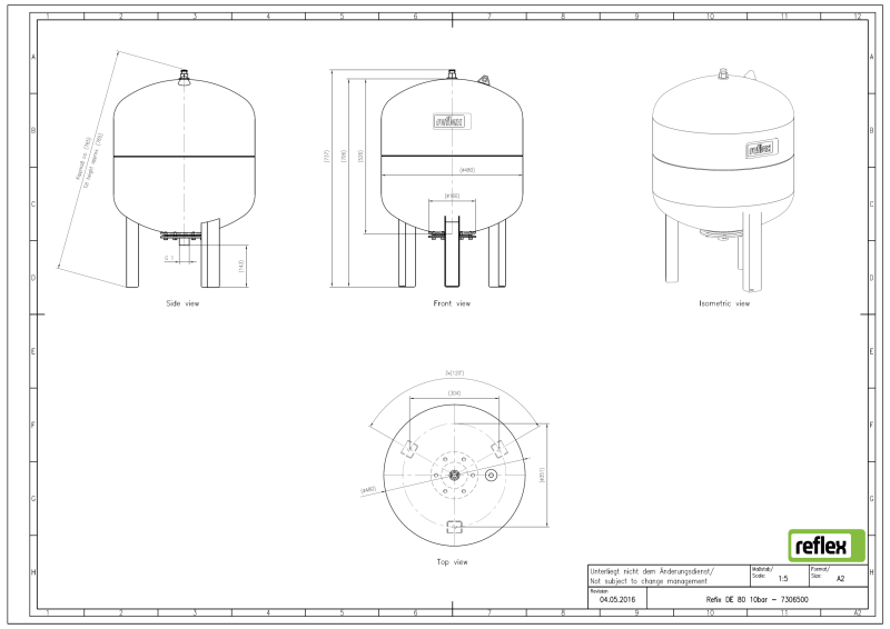 RefixDE80_10bar-7306500 REFLEX - Refix DE 80, vas de expansiune, 10 bar