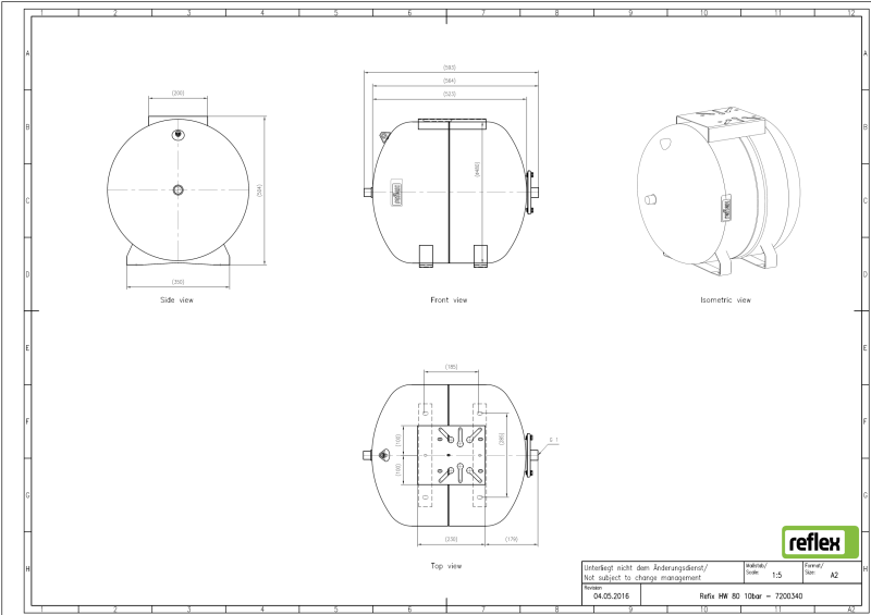 RefixHW80_10bar-7200340 REFLEX - Refix HW 80, vas de expansiune / vas tampon, 10 bar