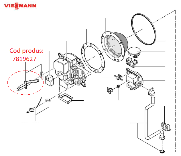 Electrod de aprindere Viessmann WB2A-24/32