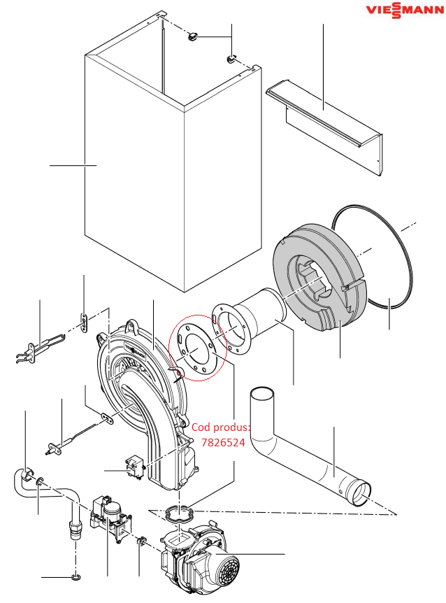 Garnitura tub de flacara centrala termica Vitodens 200 Viessmann