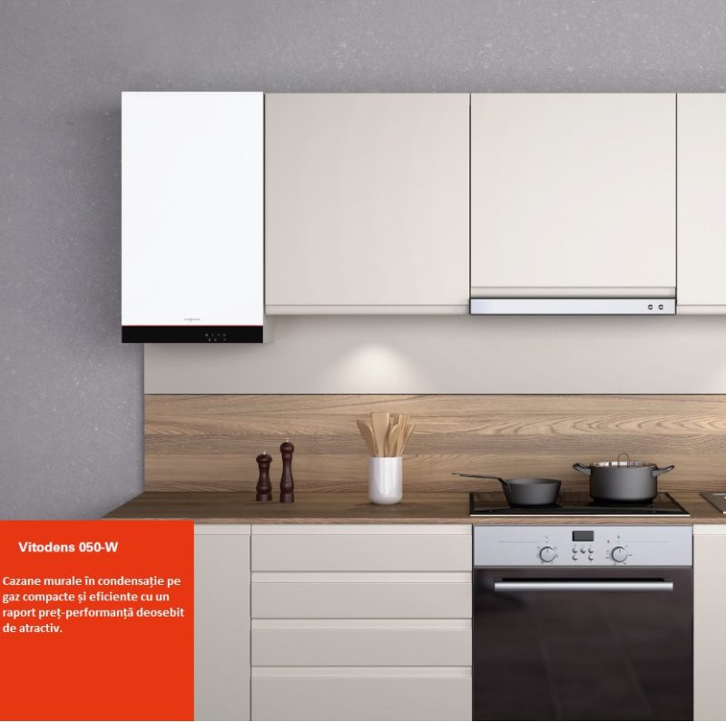 Z024825 Centrala termica Viessmann Vitodens 050-W B0KA 19 kW cu WiFi, cu un design atractiv în culoarea „Vitopearlwhite“